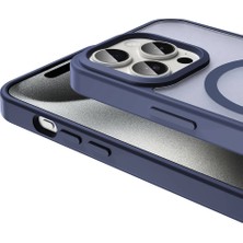 ZORE Apple iPhone 15 Pro Max Kılıf Magsafe Şarj Özellikli Mat Arka Yüzey Sio Kapak-Gri