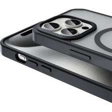 ZORE Apple iPhone 15 Pro Max Kılıf Magsafe Şarj Özellikli Mat Arka Yüzey Sio Kapak-Gri