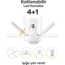 Suled Pervane LED Ampül 60W 6000 Lümen Süper Güçlü E27 Lamba A++ Beyaz Işık 4+1