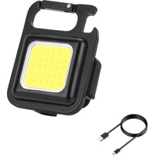 Tekno Trust Siyah Çok Fonksiyonlu Taşınabilir Cep Lambası Metal Mini Cob 30 LED Metal Kasa Şarj Edilebilir El F