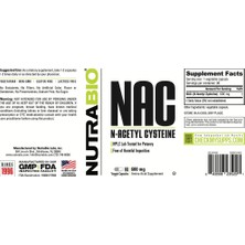 Nutrabio Nutrabio, Nac N-Acetyl Cysteine, 600 Mg, 90 Veggie Capsules