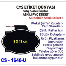 Cys Etiket CYS-1646-U Pvc Yazıp Silinebilir Cam,sütlük,ahşap, Metal Raf Fiyat Etiketi 8 x 12 cm 10'lu Paket