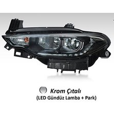 Ayfar Fiat Egea Ön Sağ LED Far Motorlu Krom Çıtalı (Drl+Park) 52145154 FAR-101134