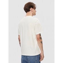 Pepe Jeans Bisiklet Yaka Baskılı Ekru Erkek T-Shirt PM509390 803 Claude