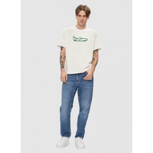 Pepe Jeans Bisiklet Yaka Baskılı Ekru Erkek T-Shirt PM509390 803 Claude