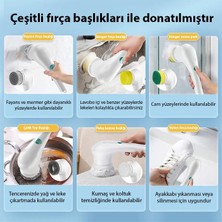 Coofbe Şarjlı 5 Başlıklı Profesyonel Temizlik Fırçası