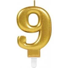 Ttt 9 Rakamı Mum Gold Renk