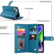 Colorful Shop IPhone 14 Için Flip Case Artı Crossbody Kayış Cüzdan Çok Fonksiyonlu Standı (Yurt Dışından)