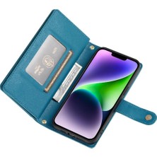 Colorful Shop IPhone 14 Için Flip Case Artı Crossbody Kayış Cüzdan Çok Fonksiyonlu Standı (Yurt Dışından)