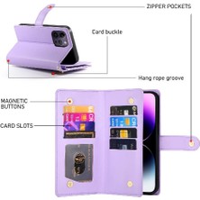 Colorful Shop IPhone 14 Için Flip Case Pro Max Iş Crossbody Kayış Cüzdan Standı (Yurt Dışından)