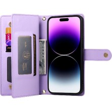 Colorful Shop IPhone 14 Için Flip Case Pro Max Iş Crossbody Kayış Cüzdan Standı (Yurt Dışından)