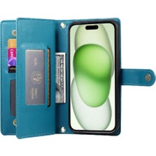 Colorful Shop IPhone 15 Için Flip Case Artı Iş Crossbody Kayış Çok Fonksiyonlu (Yurt Dışından)