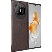 Colorful Shop Huawei Mate X3 Lychee Desen Uyumluluk Koruyucu Için Retro Kılıf (Yurt Dışından)