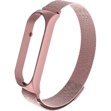 Coolacs Xiaomi Mi Band 6 İle Uyumlu Metal Tel-Örgü İşlemeli Kordon