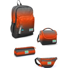 Coral High Kids Turuncu Gri Renk Geçişli 4’lü Okul Çanta Seti 4SET23748