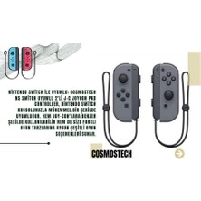 Cosmostech NS Switch Uyumlu 2'li J-C Joycon PAD Controller Gamepad Oyun Kolu Siyah