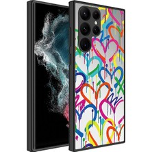 BLS Store Samsung Galaxy S22 Ultra Kılıf Aynalı Desenli Kamera Korumalı Parlak Mirror Kapak - Kalp