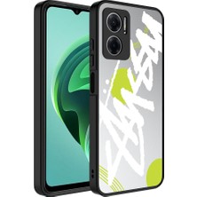 BLS Store Xiaomi Redmi 10 5g Kılıf Aynalı Desenli Kamera Korumalı Parlak Mirror Kapak - Yazı