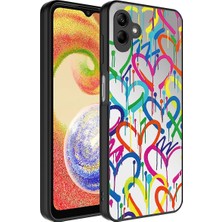 BLS Store Samsung Galaxy A04 Kılıf Aynalı Desenli Kamera Korumalı Parlak Mirror Kapak - Kalp