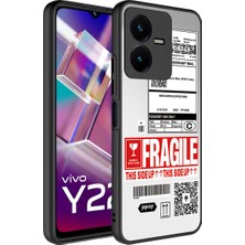 BLS Store Vivo Y35 Kılıf Aynalı Desenli Kamera Korumalı Parlak Mirror Kapak - Fragile