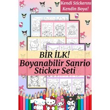 sanatıbedi Boyanabilir Sanrio Kuromi Hello Kitty My Melody Cinnamoroll Sticker Seti/kendin Yap Dıy Telefon Defter Etiketi