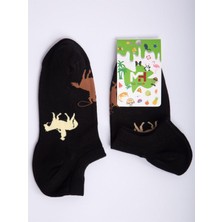 MRHERO Çok Renkli Vahşi Batı At Temalı Cotton Bootie Unisex Patik Renkli Çorap 1025-MH RENKLİ