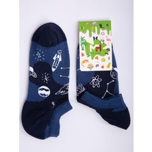 Mr. Hero Mrhero Çok Renkli Unisex Galaxy Temalı Patik Çorap 1024-MH Karışık Renkli