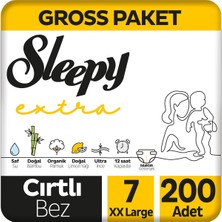 Sleepy Extra Günlük Aktivite Gross Paket Bebek Bezi 7 Numara Xxlarge 200 Adet