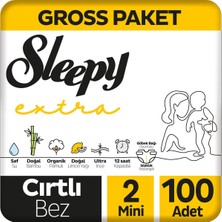 Sleepy Extra Günlük Aktivite Gross Paket Bebek Bezi 2 Numara Mini 100 Adet