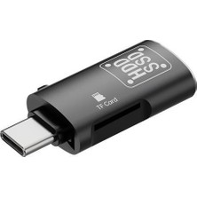 Polham 2in1 Type C To Tf Kart ve USB Çevirici Otg Adaptör, Şarj ve Data Aktarım Otg Çeviricisi, Yüksek Hızlı