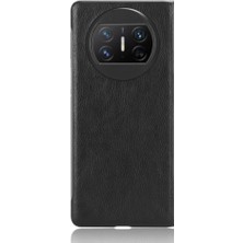 Mays Boutique Huawei Mate X3 Lychee Desen Uyumluluk Koruyucu Için Retro Kılıf (Yurt Dışından)