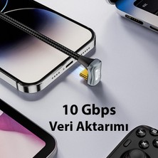 Ally Type-C 10GBPS Hızlı Veri Aktarım 90 Derece Uzatma Kablosu 0.5 Metre