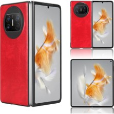 Mays Boutique Huawei Mate X3 Lychee Desen Uyumluluk Koruyucu Için Retro Kılıf (Yurt Dışından)