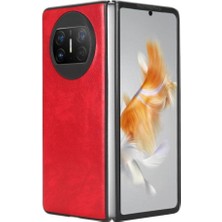 Mays Boutique Huawei Mate X3 Lychee Desen Uyumluluk Koruyucu Için Retro Kılıf (Yurt Dışından)