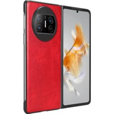 Mays Boutique Huawei Mate X3 Lychee Desen Uyumluluk Koruyucu Için Retro Kılıf (Yurt Dışından)