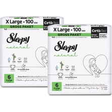 Sleepy Natural Gross Paket Bebek Bezi 6 Numara Xlarge 200 Adet