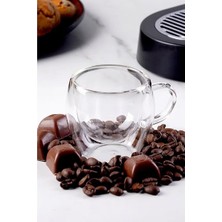 Hubby Chef Çift Cidarlı Kulplu Bardak Espresso Bardağı 6 Adet 80ML