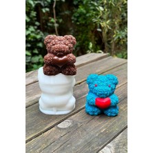 Rufus Concept Teddy Bear Gül Dokulu Büyük Silikon Mum Kalıbı