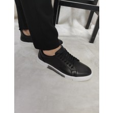 Çiğdem Kundura Çiğdem Kundura Çiğdem  Deri Erkek Günlük Casual Ayakkabı (Hdy) - Siyah-Beyaz - 42