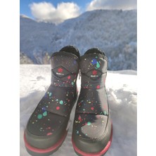 Çiğdem Kundura Su Geçirmez Çocuk Kar Botu - Çkar 1a - Renkli-Siyah-Kırmızı - 35