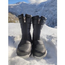 Çiğdem Kundura Su Geçirmez Çocuk Kar Botu - Çkar 3a - Siyah-Gri - 32