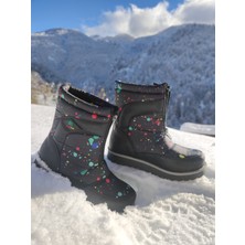 Çiğdem Kundura Su Geçirmez Çocuk Kar Botu - Çkar 2a - Renkli-Siyah-Gri