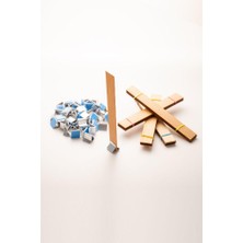 Rufus Concept Ahşap Mum Fitili + Yapışkanlı Sehpa - 40 Adet ( 20mm x 150mm x 0,5mm )