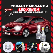 Renault Megane 4 2016-2021 Uzun Far Uyumlu Şimşek Etkili LED Xenon Performance Series H7