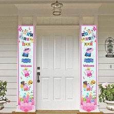 Parti Dükkanım Peppa Pig Kapı Afişi 160*30  cm