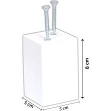 X-Perk Masa Sandalye Koltuk Sehba Kanepe Ünite Ağaç  Ayak Yükseltici Ağaç Takoz Boy 8 cm En 5x5 cm Beyaz Renk