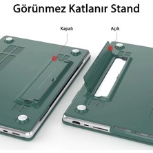 TEKNETSTORE Macbook Pro 13 M1-M2 Çip A2251-A2289-A2338-A2159 Uyumlu Standlı Şeffaf Iz Bırakmayan Koruyucu Kapak