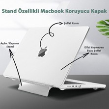 TEKNETSTORE Macbook Air 13" 2020 M1 Çip A2337/A1932/A2179 Uyumlu Standlı Iz Önleyici Şeffaf Kılıf Koruyucu Kapak