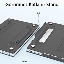 TEKNETSTORE Macbook Air 13" 2020 M1 Çip A2337/A1932/A2179 Uyumlu Standlı Iz Önleyici Şeffaf Kılıf Koruyucu Kapak