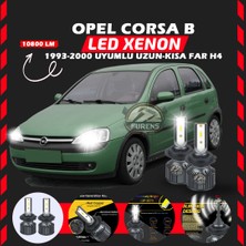 Opel Corsa B 1993-2000 Uzun - Kısa Uyumlu Şimşek Etkili LED Xenon Premium Series H4